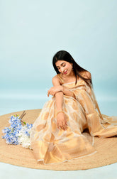 White Zari Work Soft Organza Saree